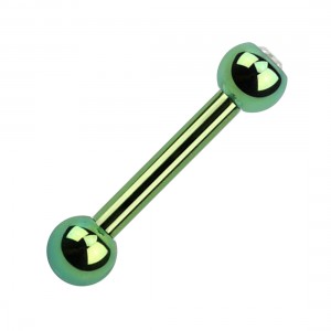 Tragus-Piercing Titan Grad 23 Eloxiert Grün Strass Weiß