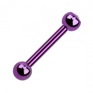 Tragus-Piercing Titan Grad 23 Eloxiert Rosa Strass Wei&szlig;