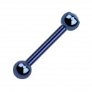 Tragus-Piercing Titan Grad 23 Eloxiert Dunkelblau Strass Wei&szlig;