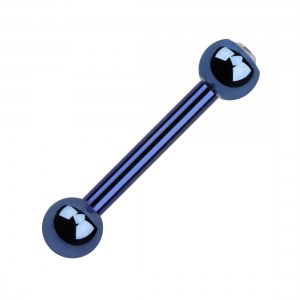 Tragus-Piercing Titan Grad 23 Eloxiert Dunkelblau Strass Wei&szlig;