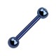 Tragus-Piercing Titan Grad 23 Eloxiert Dunkelblau Strass Weiß