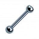 Tragus-Piercing Titan Grad 23 Eloxiert Hellblau Strass Wei&szlig;
