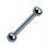 Tragus-Piercing Titan Grad 23 Eloxiert Hellblau Strass Wei&szlig;