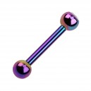 Tragus-Piercing Titan Grad 23 Eloxiert Mehrfarbig Strass Wei&szlig;