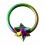 Bauchnabelpiercing BCR-Ring 14G Eloxiert Mehrfarbig Stachelkugel