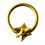 Piercing Labret Ring BCR 14G Eloxiert Golden Stachelkugel