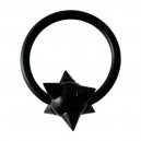 Bauchnabelpiercing BCR-Ring 14G Eloxiert Schwarz Stachelkugel