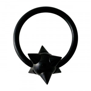 Piercing Ombligo Anillo BCR 14G Anodizado Negro Bola con Púas