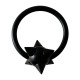 Bauchnabelpiercing Ring BCR 14G Eloxiert Schwarz Stachelkugel