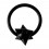 Bauchnabelpiercing BCR-Ring 14G Eloxiert Schwarz Stachelkugel
