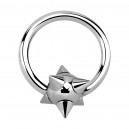 Bauchnabelpiercing BCR-Ring 14G Metallisiert Stachelkugel