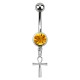 Bauchnabelpiercing Stahl 316L Anhänger Anch Strass Gelb
