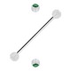 Industrial-Piercing Zwei Kugeln Transparente Strass Dunkelgrün