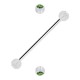 Industrial-Piercing Zwei Kugeln Transparente Strass Hellgrün