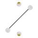 Industrial-Piercing Zwei Kugeln Transparente Strass Gelb