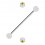 Piercing Industrial Zwei Kugeln Transparente Strass Gelb