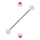 Industrial-Piercing Zwei Kugeln Transparente Strass Orange