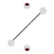 Industrial-Piercing Zwei Kugeln Transparente Strass Rot