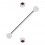 Industrial-Piercing Zwei Kugeln Transparente Strass Rot