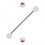 Industrial-Piercing Zwei Kugeln Transparente Strass Rosa