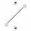 Industrial-Piercing Zwei Kugeln Transparente Strass Lila