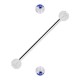 Industrial-Piercing Zwei Kugeln Transparente Strass Dunkelblau