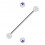 Industrial-Piercing Zwei Kugeln Transparente Strass Dunkelblau