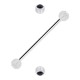 Industrial-Piercing Zwei Kugeln Transparente Strass Schwarz