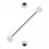 Industrial-Piercing Zwei Kugeln Transparente Strass Schwarz