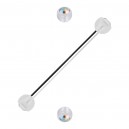 Industrial-Piercing Zwei Kugeln Transparente Strass Mehrfarbig