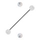 Industrial-Piercing Zwei Kugeln Transparente Strass Mehrfarbig
