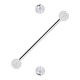 Industrial-Piercing Zwei Kugeln Transparente Strass Wei&szlig;