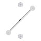 White Strass Transparent Two Balls Industrial Piercing Ring