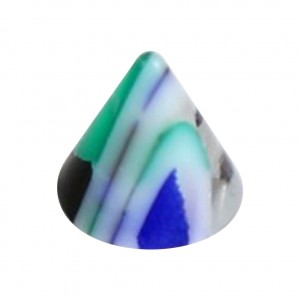 Spike de Piercing Acrílico Vórtice Azul / Verde