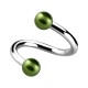 Spiral-Piercing Zwei Kugeln Falsche Perlen Grün