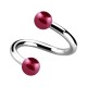 Spiral-Piercing Zwei Kugeln Falsche Perlen Rot