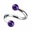 Spiral-Piercing Zwei Kugeln Falsche Perlen Lila