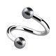 Spiral-Piercing Zwei Kugeln Falsche Perlen Grau