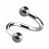 Spiral-Piercing Zwei Kugeln Falsche Perlen Grau