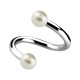Spiral-Piercing Zwei Kugeln Falsche Perlen Perlweiß