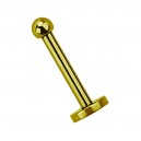 Micro-Labret-Piercing 1.0 mm / 18 G Eloxiert Golden Mini-Kugel