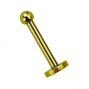 Micro-Labret-Piercing 1.0 mm / 18 G Eloxiert Golden Mini-Kugel