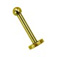 Micro-Labret-Piercing 1.0 mm / 18 G Eloxiert Golden Mini-Kugel