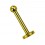 Mikro-Piercing Labret 1.0 mm / 18 G Eloxiert Golden Mini-Kugel