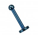 Micro-Labret-Piercing 1.0 mm / 18 G Eloxiert Blau Mini-Kugel