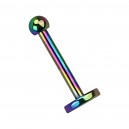 Micro-Labret-Piercing 1.0 mm / 18 G Eloxiert Mehrfarbig Mini-Kugel