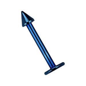 Micro-Labret-Piercing 1.0 mm / 18 G Eloxiert Blau Mini-Spitze
