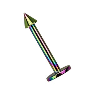 Rainbow Anodized 1.0mm/18G Labret Micro-Piercing w/ Mini-Spike