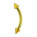 Micro-Augenbrauenpiercing 1.0 mm / 18 G Eloxiert Golden Mini-Spitzen