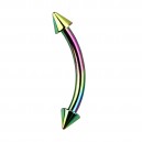 Micro-Augenbrauenpiercing 1.0 mm / 18 G Eloxiert Mehrfarbig Mini-Spitzen